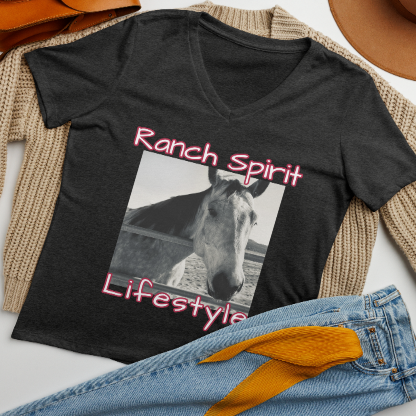 RSL Horse Women’s Relaxed V-Neck T-Shirt