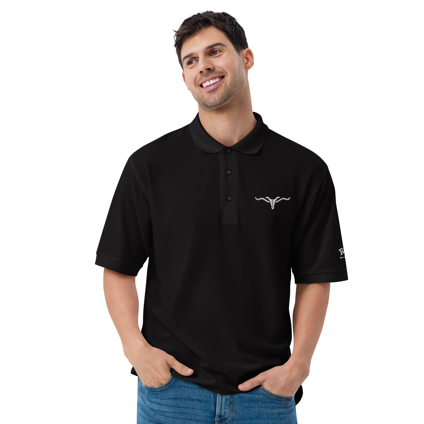 RSL Cow Skull Logo Men's Premium Polo
