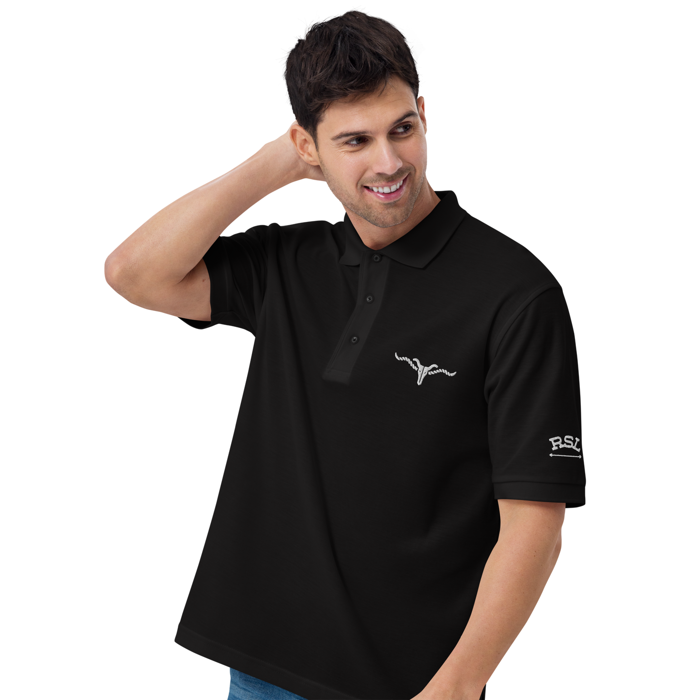 RSL Cow Skull Logo Men's Premium Polo