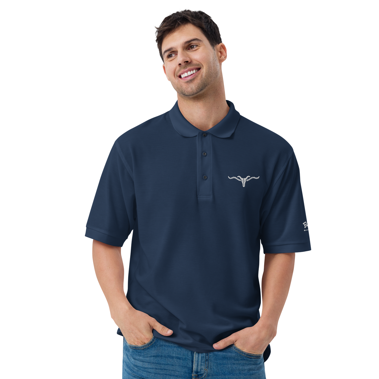 RSL Cow Skull Logo Men's Premium Polo