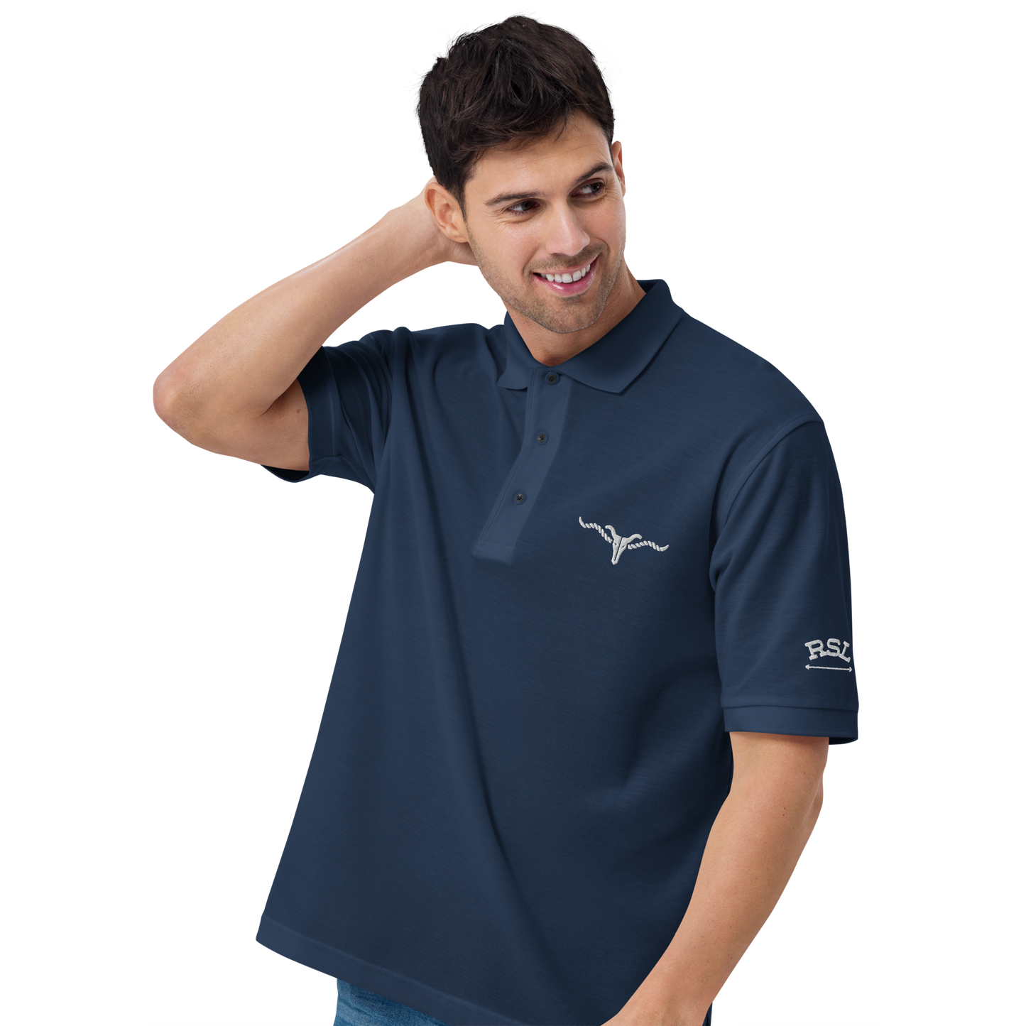 RSL Cow Skull Logo Men's Premium Polo