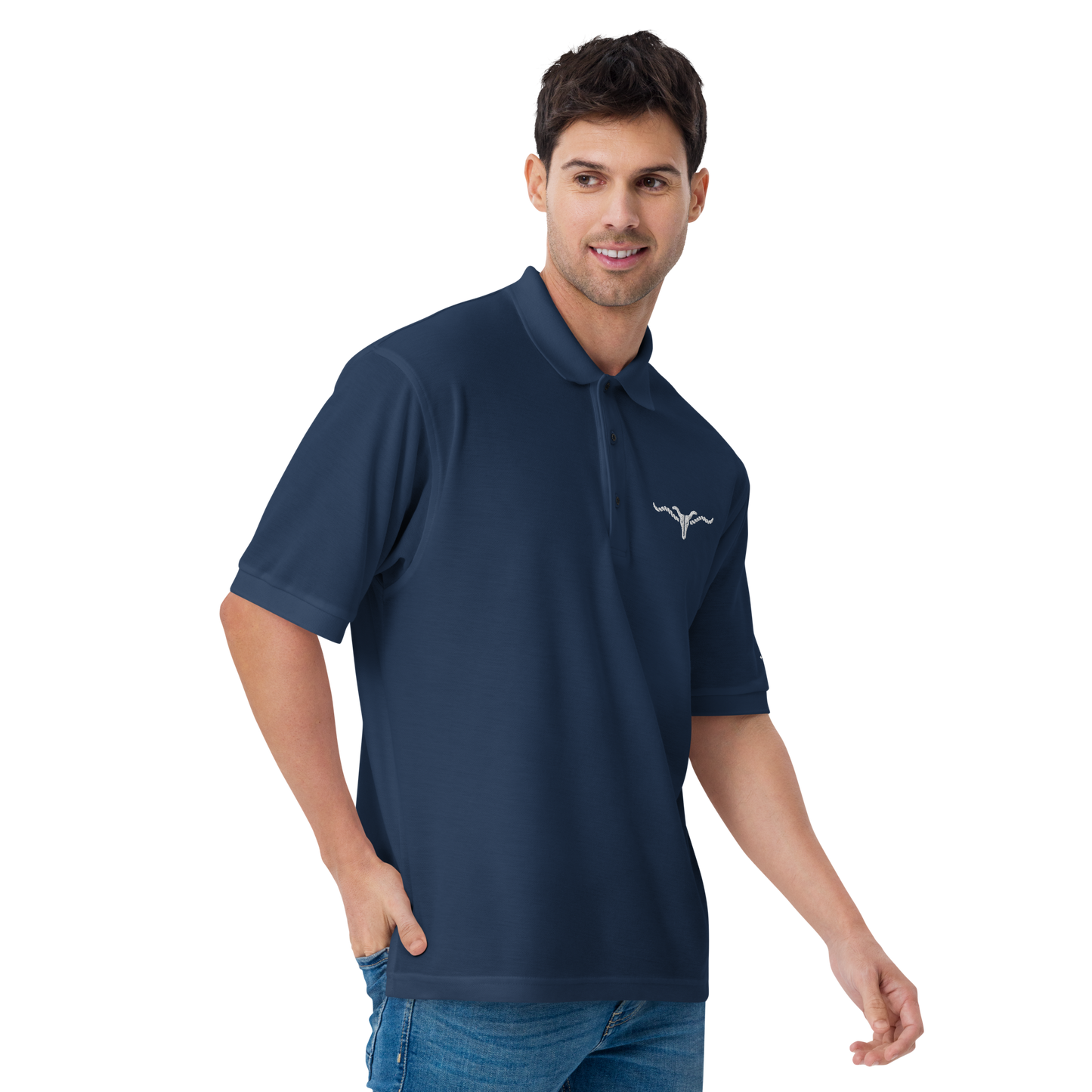 RSL Cow Skull Logo Men's Premium Polo