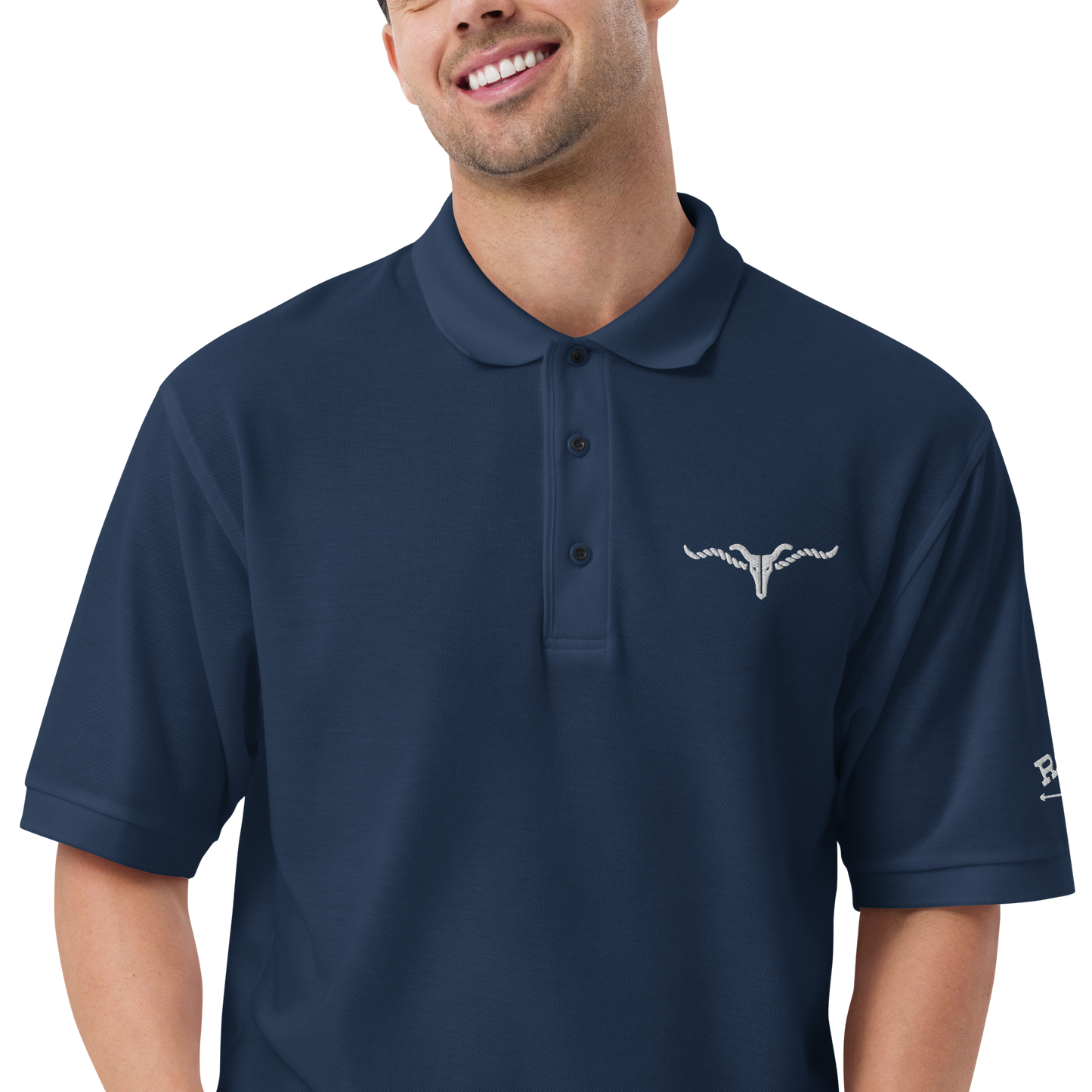 RSL Cow Skull Logo Men's Premium Polo