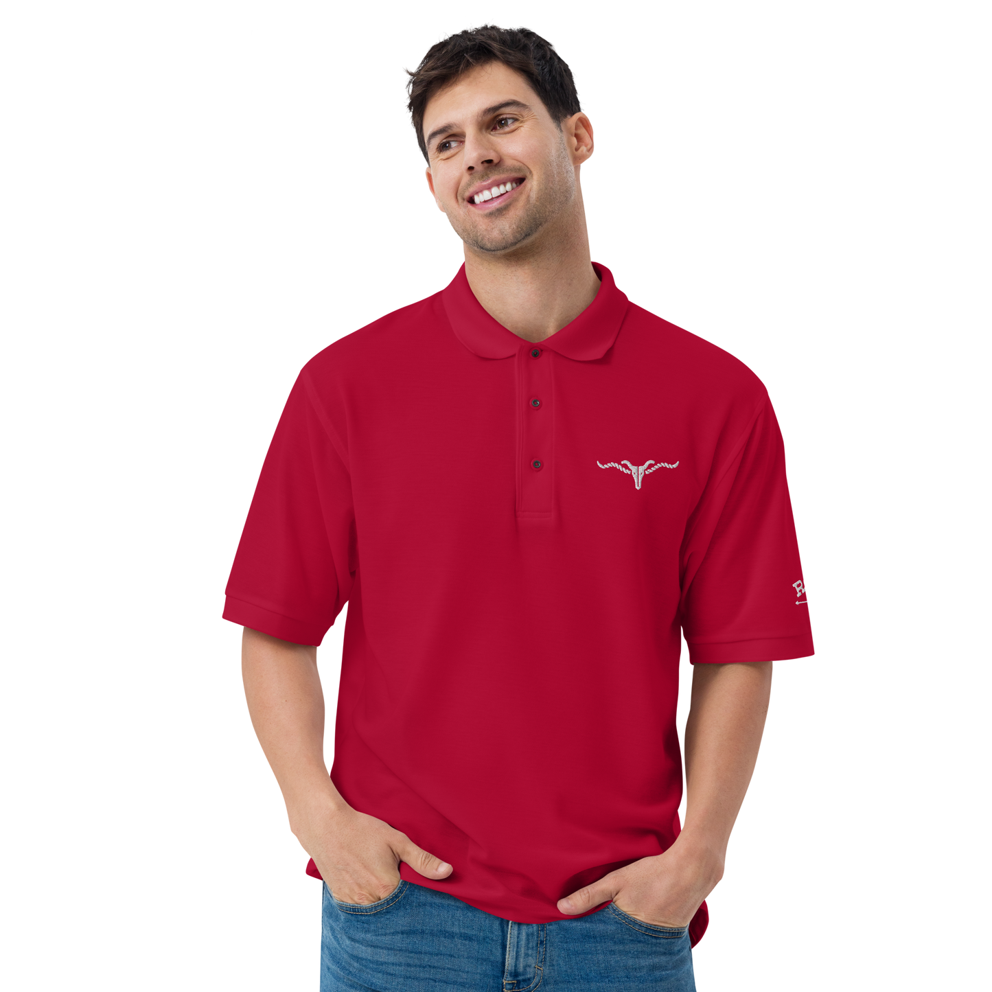 RSL Cow Skull Logo Men's Premium Polo