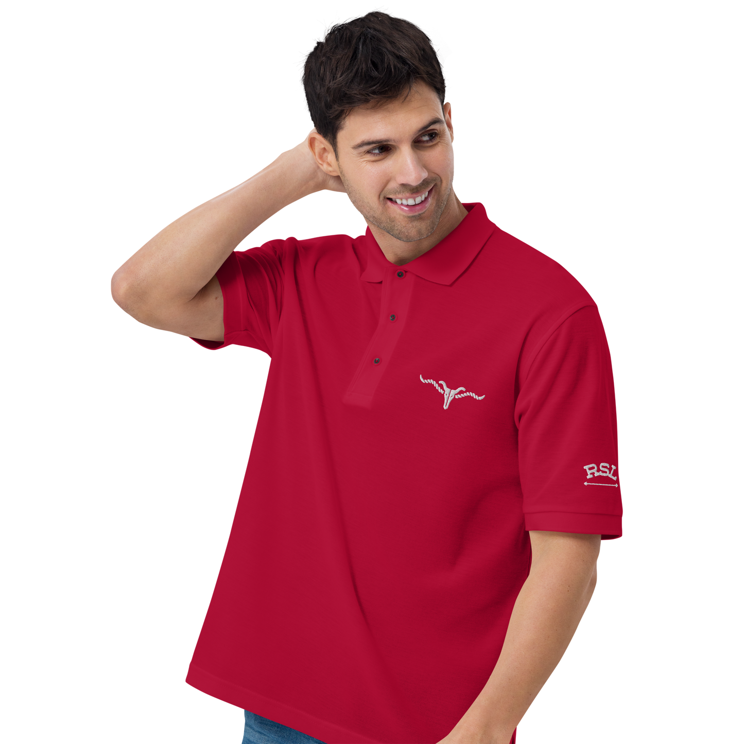 RSL Cow Skull Logo Men's Premium Polo