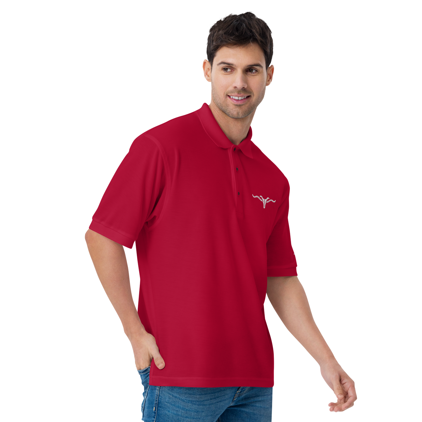RSL Cow Skull Logo Men's Premium Polo