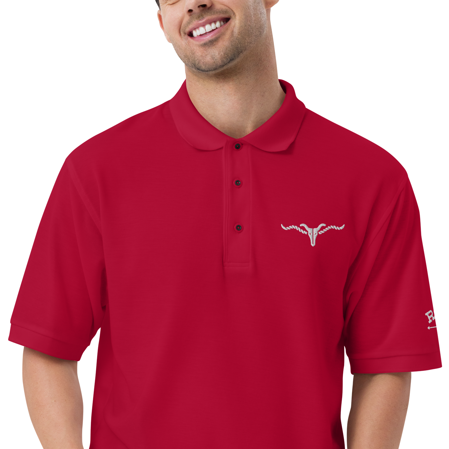 RSL Cow Skull Logo Men's Premium Polo