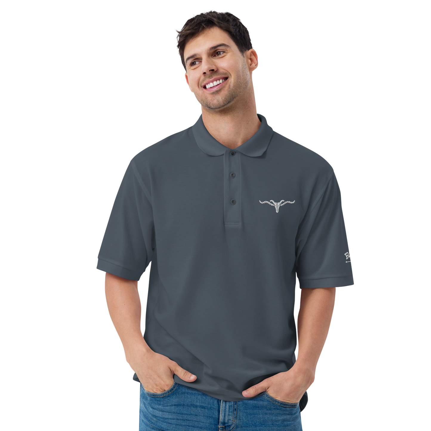 RSL Cow Skull Logo Men's Premium Polo