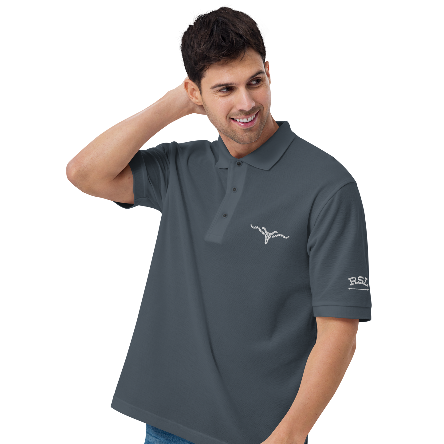 RSL Cow Skull Logo Men's Premium Polo