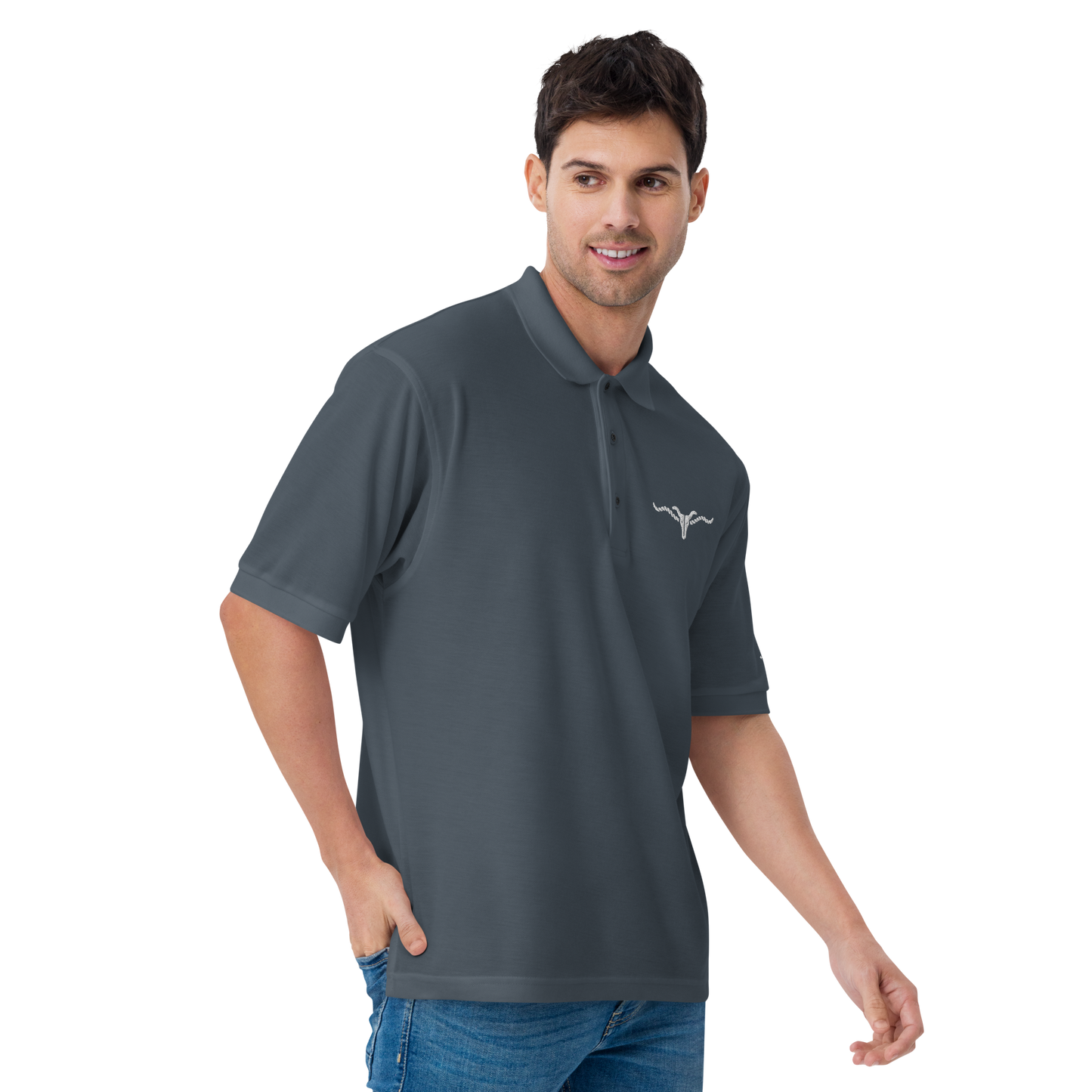 RSL Cow Skull Logo Men's Premium Polo