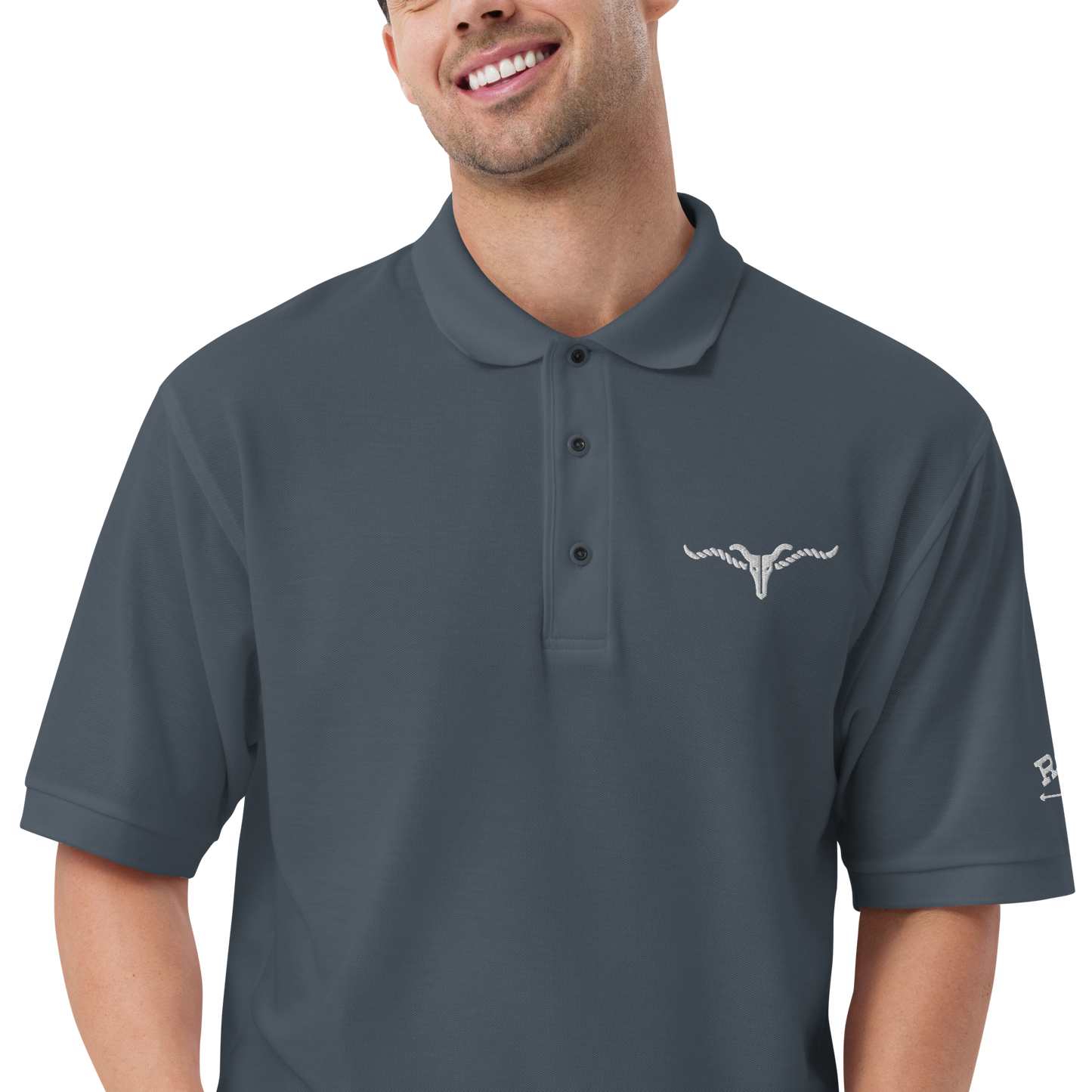 RSL Cow Skull Logo Men's Premium Polo
